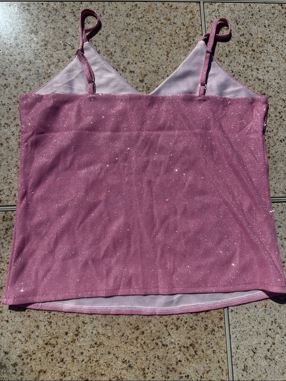 Glitter Pink V-Neck Camisole - Picture 3 of 3